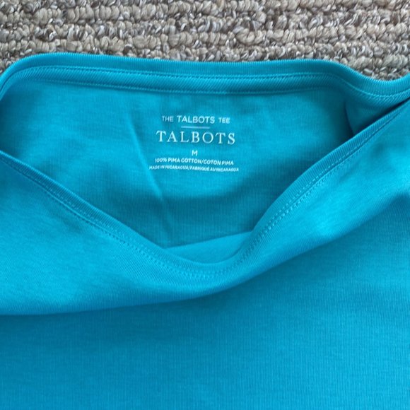 Talbots Long Sleeve Bateau Neck Tee - Blue - Picture 3 of 3